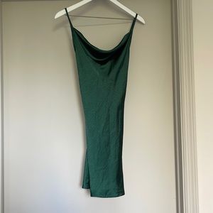 NWT - Motel Rocks Pavia Slip Dress in Satin Forest Green - XS
